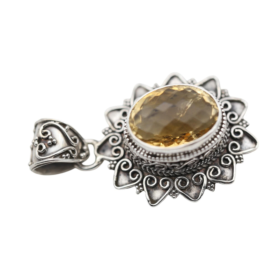 925 Sterling Silver Yellow Onyx Pendant Necklace, Fashion pendent, Victorian Pendent, Unique Pendent, Boho Pendant, Mothers day gift